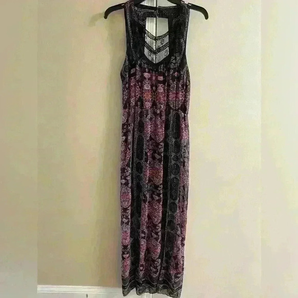 Free people dress maxi boho sleeveless beach double‎ slit elastic waist. … - Picture 1 of 8
